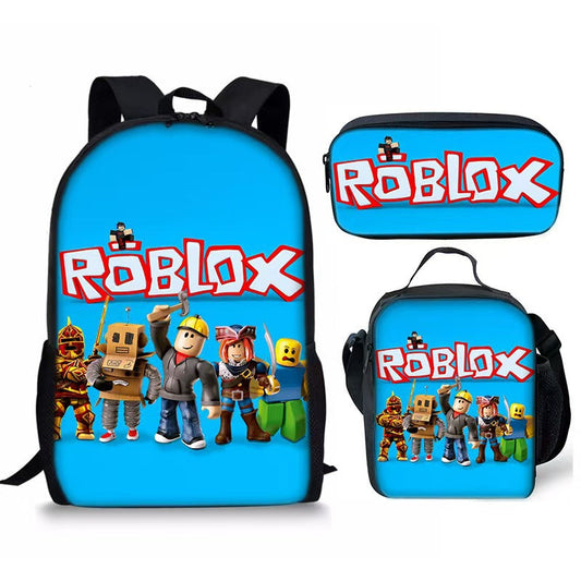 Roblox Backpack 3-Piece Set – School Bag, Lunch Bag & Pencil Case