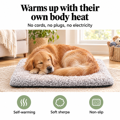 Self-warming pet pad, no cords and no electricity