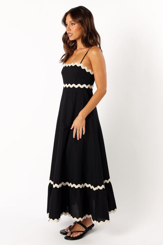Elegant Black and White Long Dress