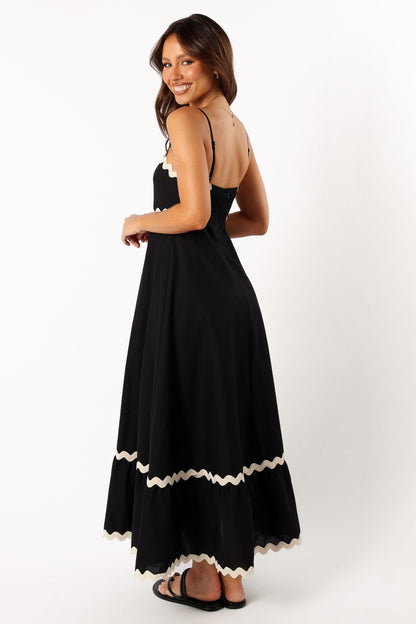 Elegant Black and White Long Dress