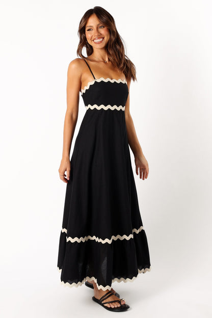 Elegant Black and White Long Dress