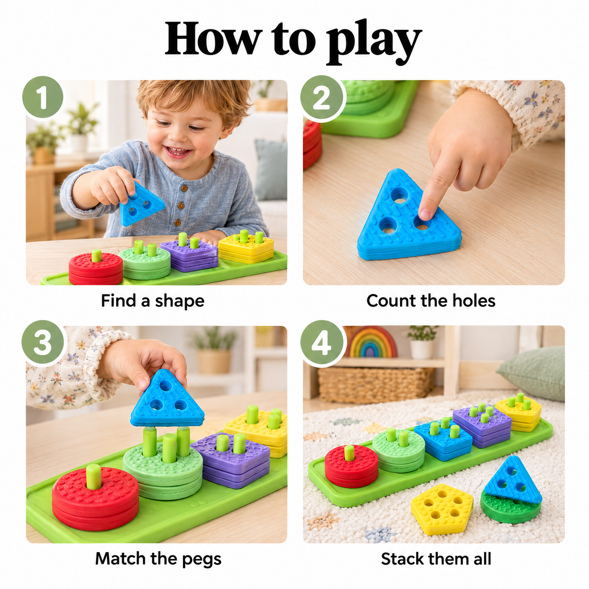 Silicone sorting toy – how to play