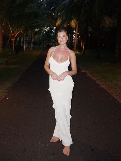 Elegant Rose Print Maxi Dress