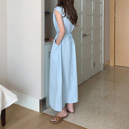 Chic Wrap Maxi Dress with Pockets