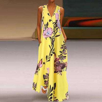 Vibrant Floral Maxi Dress for Summer