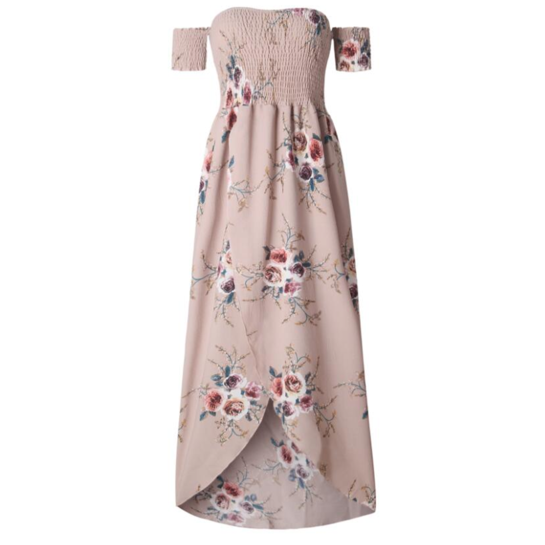 Floral Maxi Dress with Dropped Shoulders