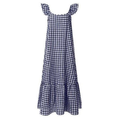 Charming Ruffled Shoulder Maxi Dress