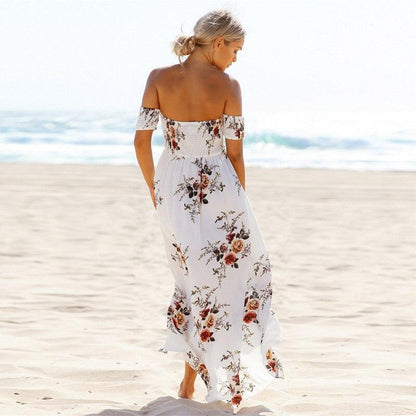 Floral Maxi Dress with Dropped Shoulders