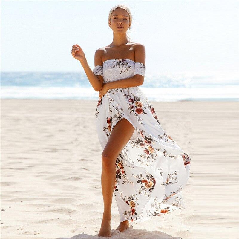Floral Maxi Dress with Dropped Shoulders