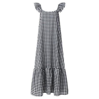 Charming Ruffled Shoulder Maxi Dress