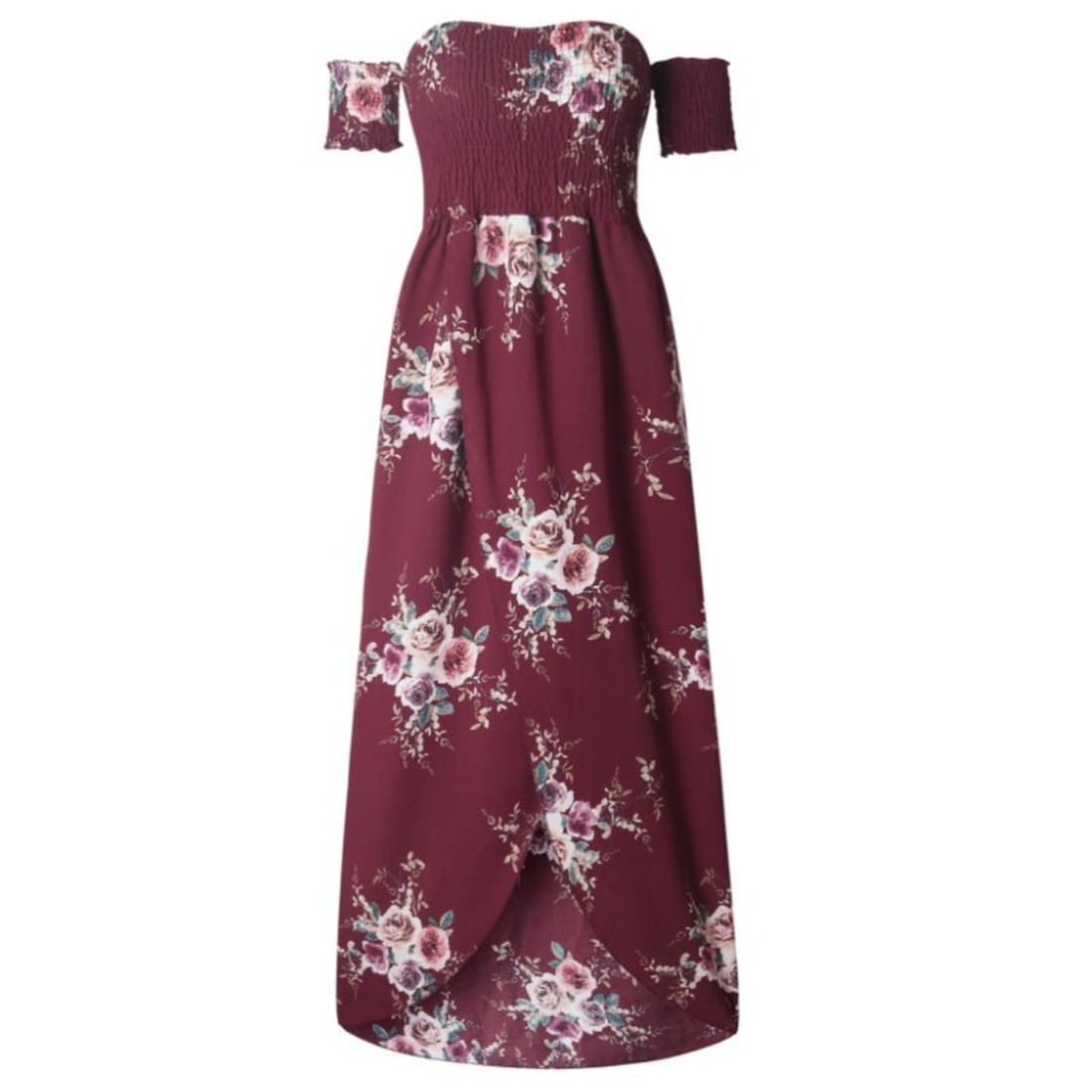 Floral Maxi Dress with Dropped Shoulders
