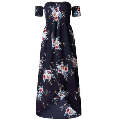 Floral Maxi Dress with Dropped Shoulders