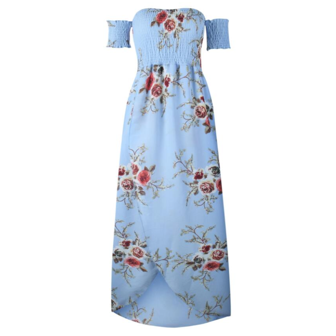 Floral Maxi Dress with Dropped Shoulders