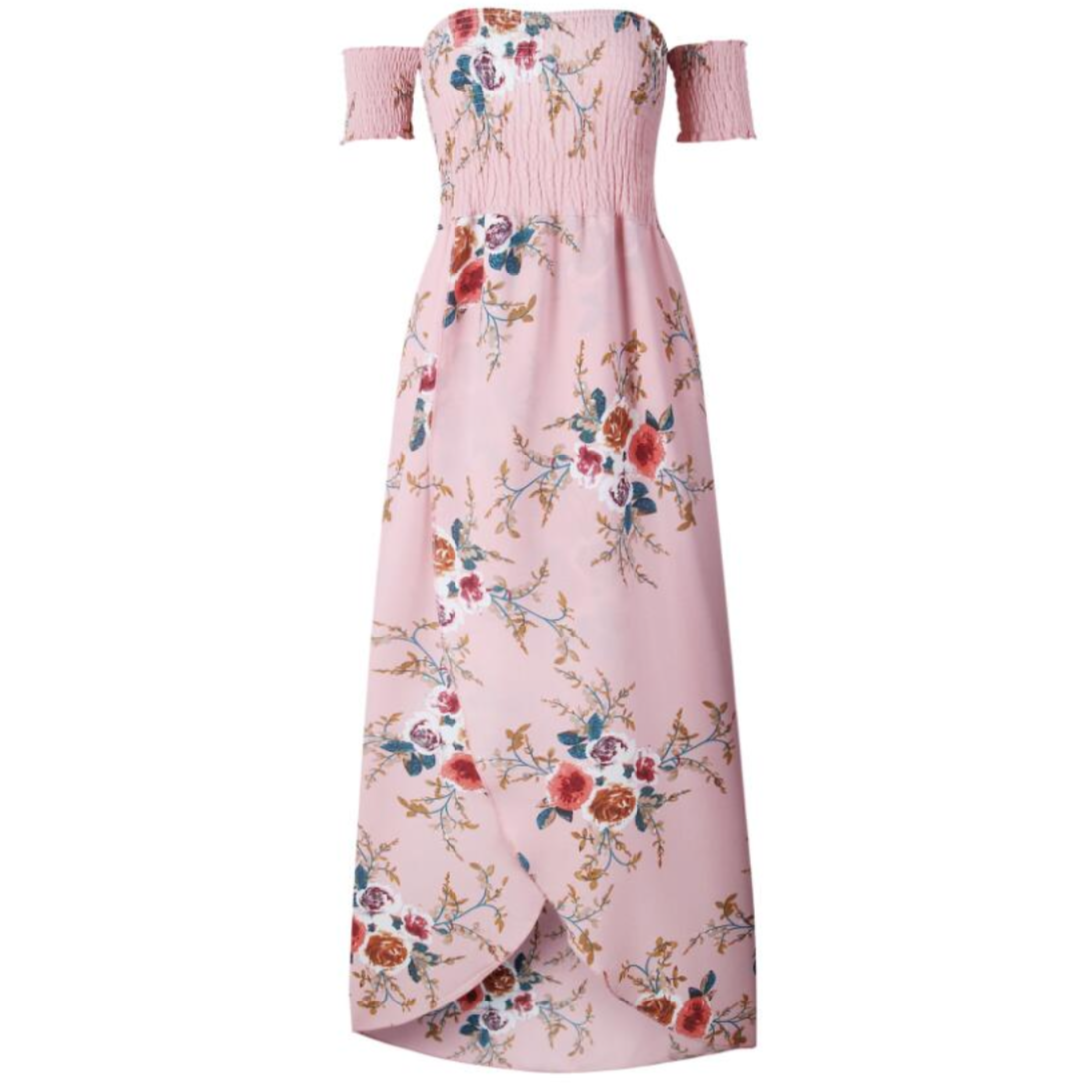 Floral Maxi Dress with Dropped Shoulders