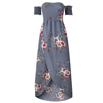 Floral Maxi Dress with Dropped Shoulders