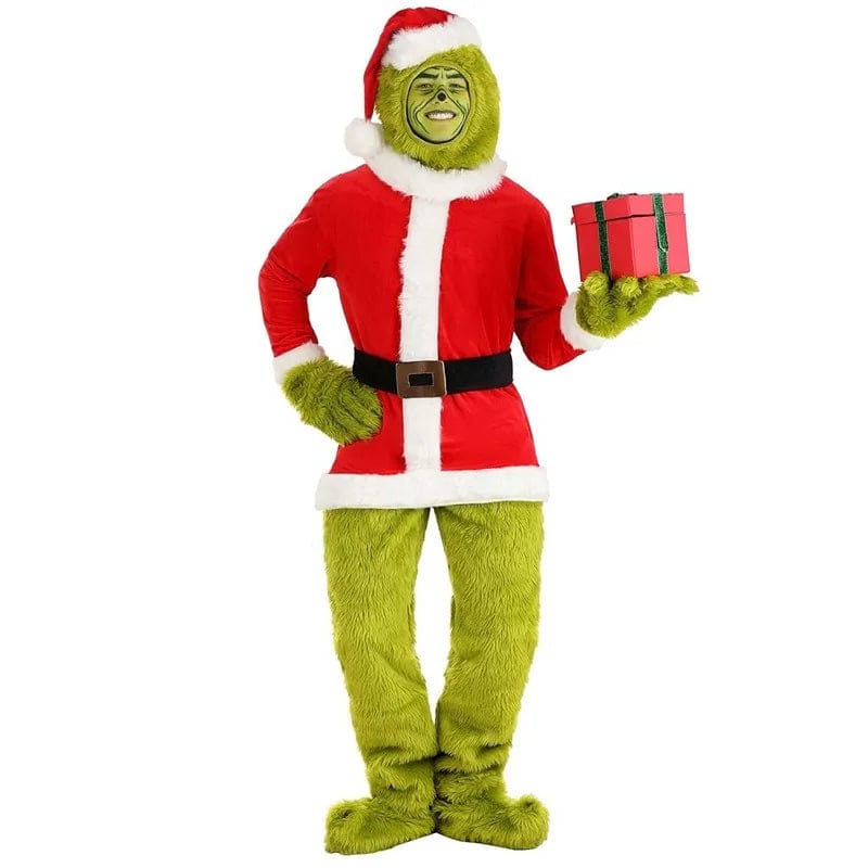Festive Green Character Costume and Mask for Adults & Kids
