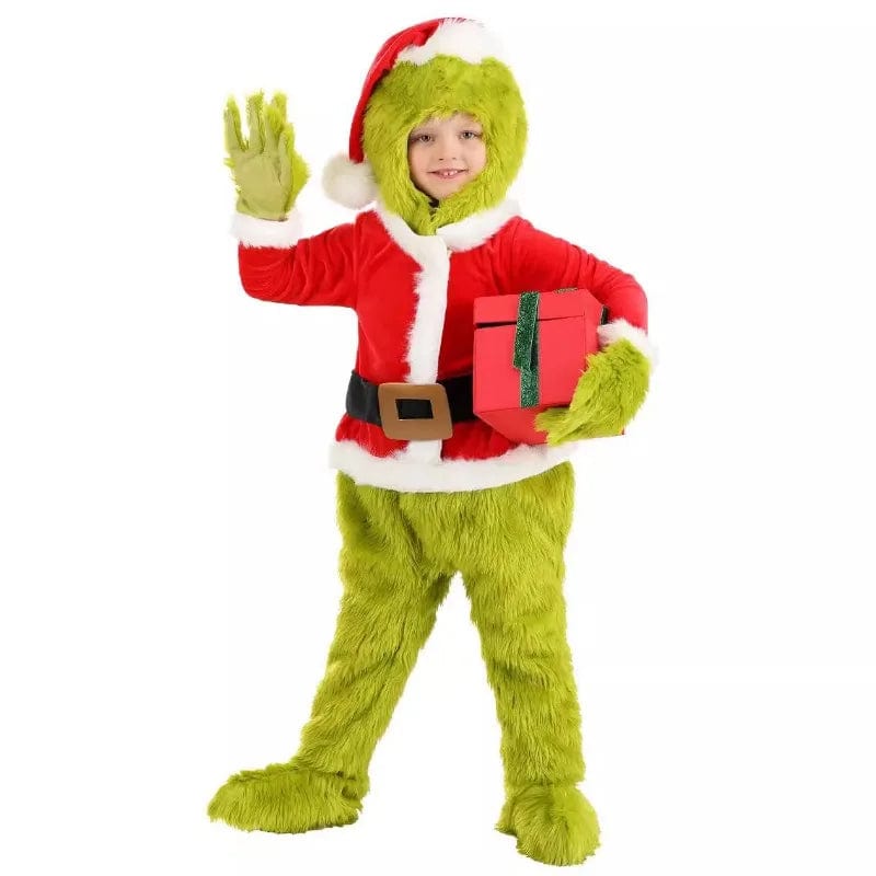 Festive Green Character Costume and Mask for Adults & Kids