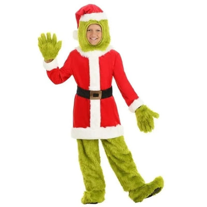 Festive Green Character Costume and Mask for Adults & Kids