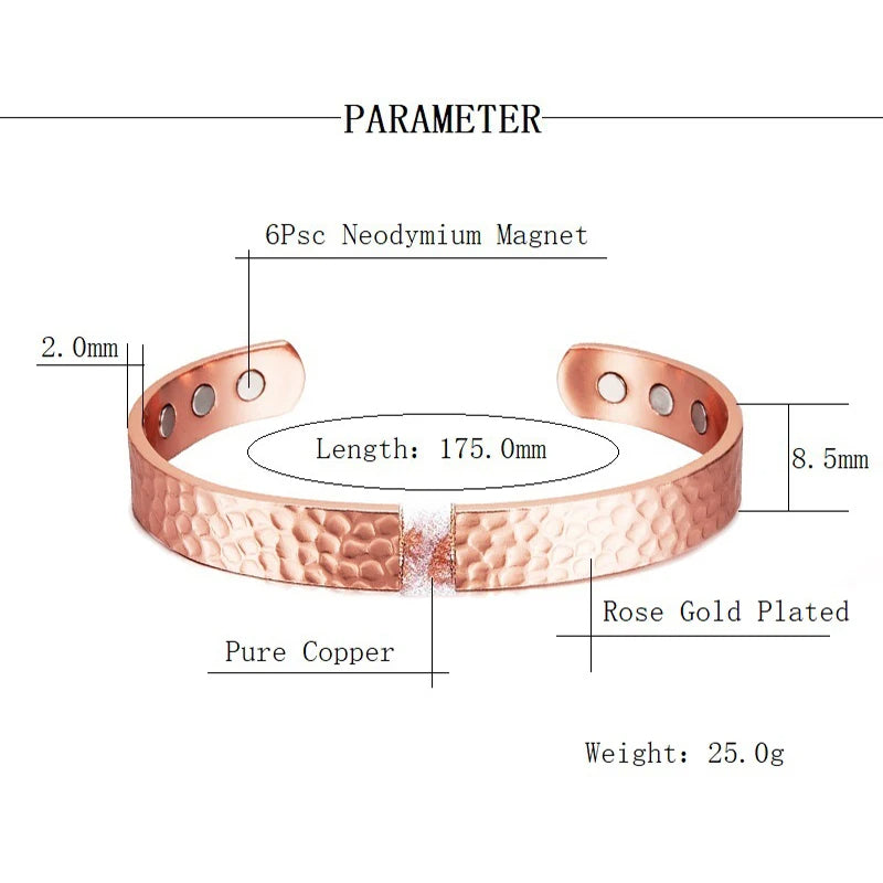 Rose Gold Pure Copper Magnetic Bracelet