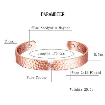 Rose Gold Pure Copper Magnetic Bracelet