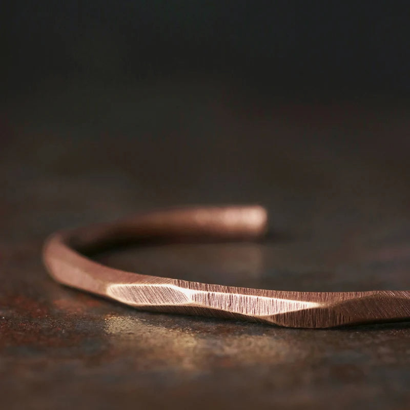 Handmade Pure Copper Rustic Cuff Bracelet