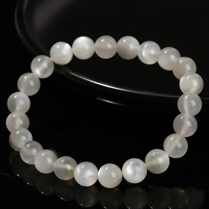 White Moonstone Beaded Bracelet