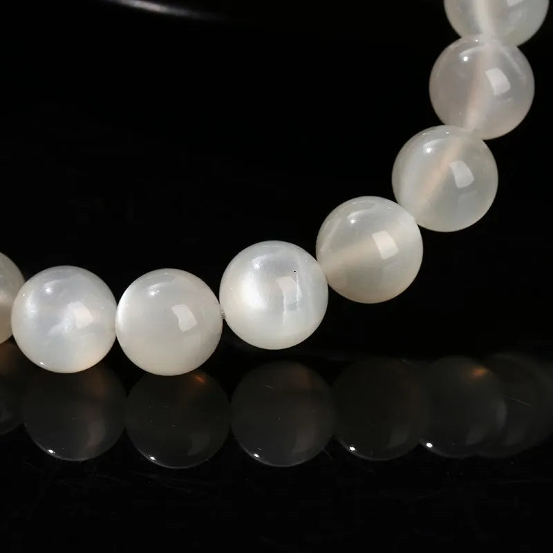 White Moonstone Beaded Bracelet