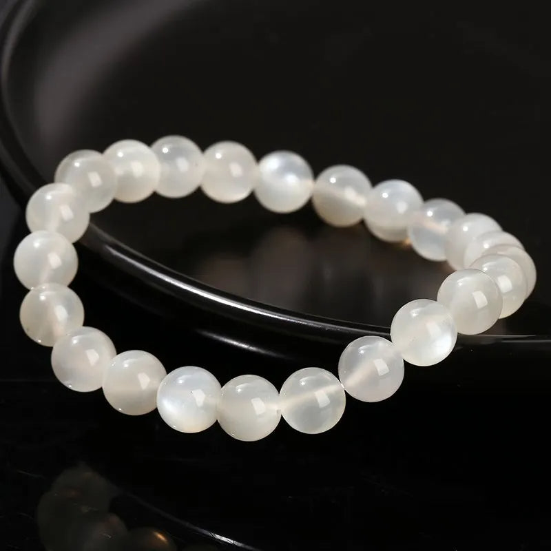 White Moonstone Beaded Bracelet