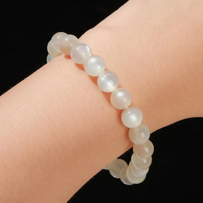 White Moonstone Beaded Bracelet