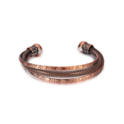 Vintage Copper Bracelet for Men with Magnets