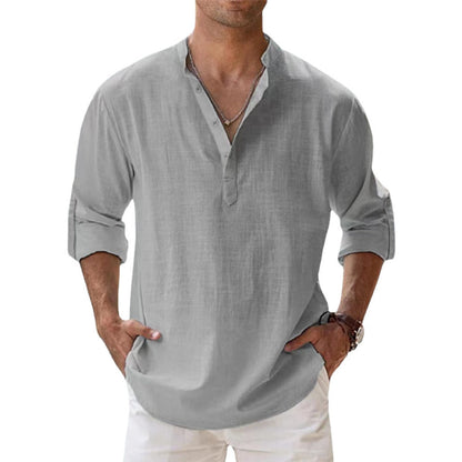 Men's Lightweight Henley Shirt with Button Placket