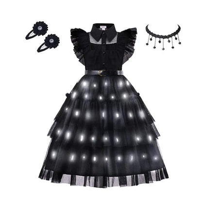 Kids’ Gothic-Inspired LED Costume Dress