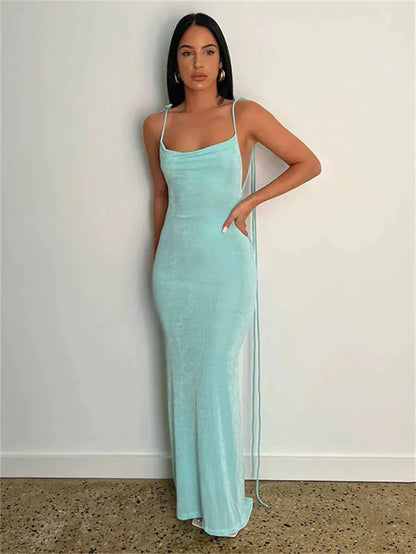 Serenity Backless Maxi Dress: Elegant & Versatile